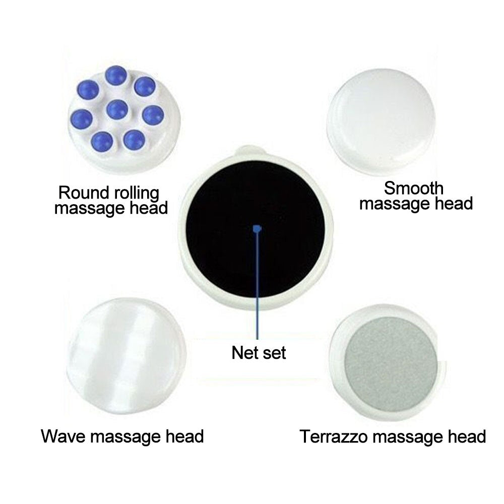 Electric masseur avec différentes têtes de massage, anti-cellulite, massage pour toutes les zones du corps