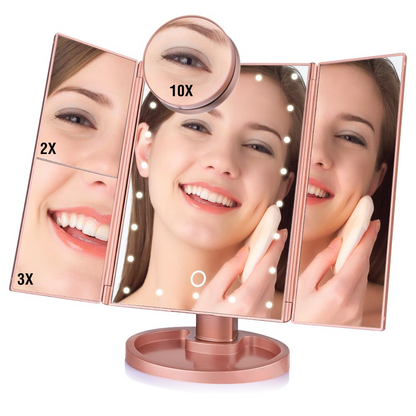LED Miroir de maquillage à tactile grossissant