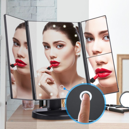 LED Miroir de maquillage à tactile grossissant